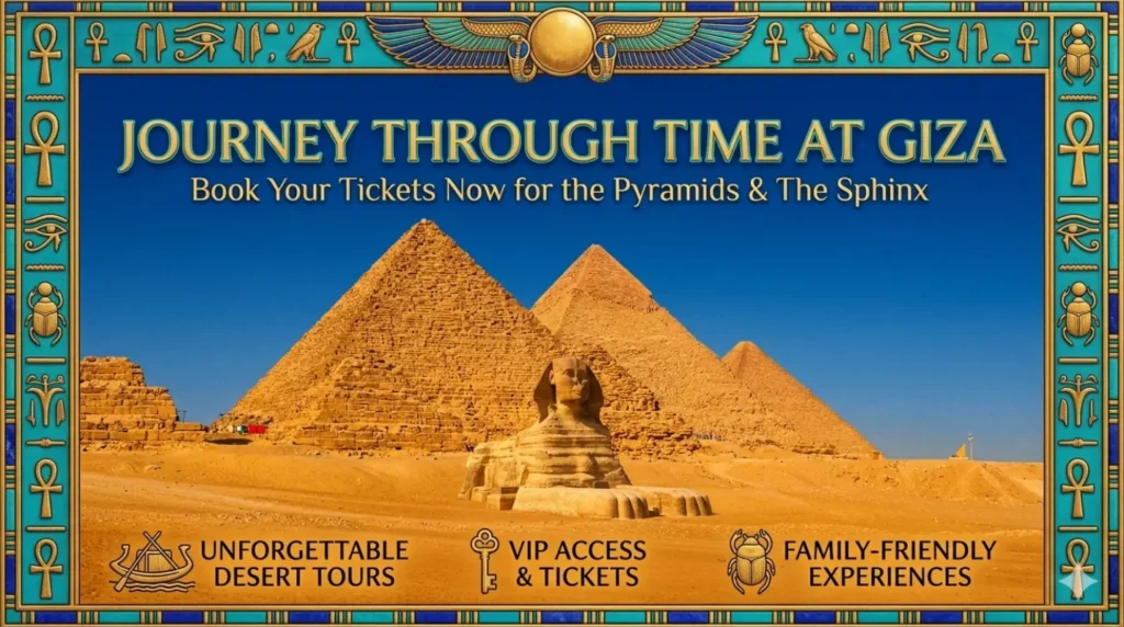 "صورة الأهرامات وأبو الهول في الجيزة – جولة سياحية تاريخية مع تذاكر دخول وخيارات VIP وتجارب عائلية"