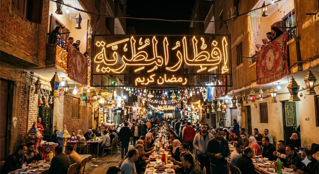 إفطار المطرية 15 رمضان 2026 وسط أجواء احتفالية وكرنفالية