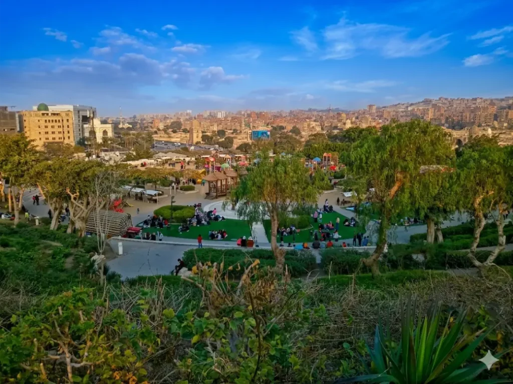 حديقة الأزهر في القاهرة على مساحة 80 فدان