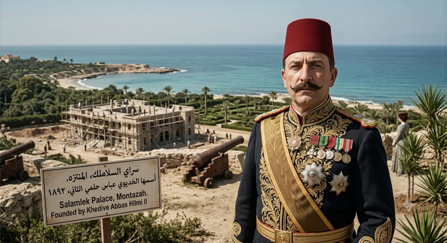 صورة تخيلية للخديوي عباس حلمي الثاني الذى بنى قصر المنتزه